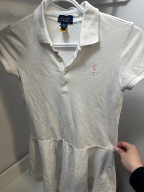 Polo by Ralph Lauren White Polo Dress with Pink Pony Logo